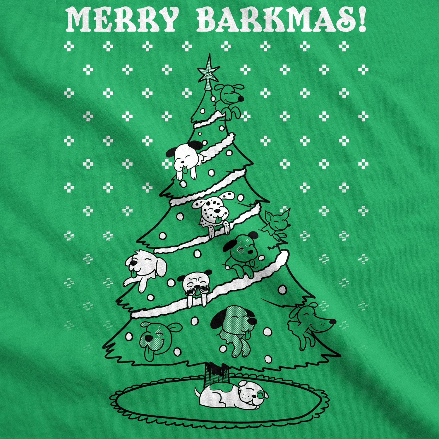 Merry Barkmas Dog Christmas Tree Men T-shirt