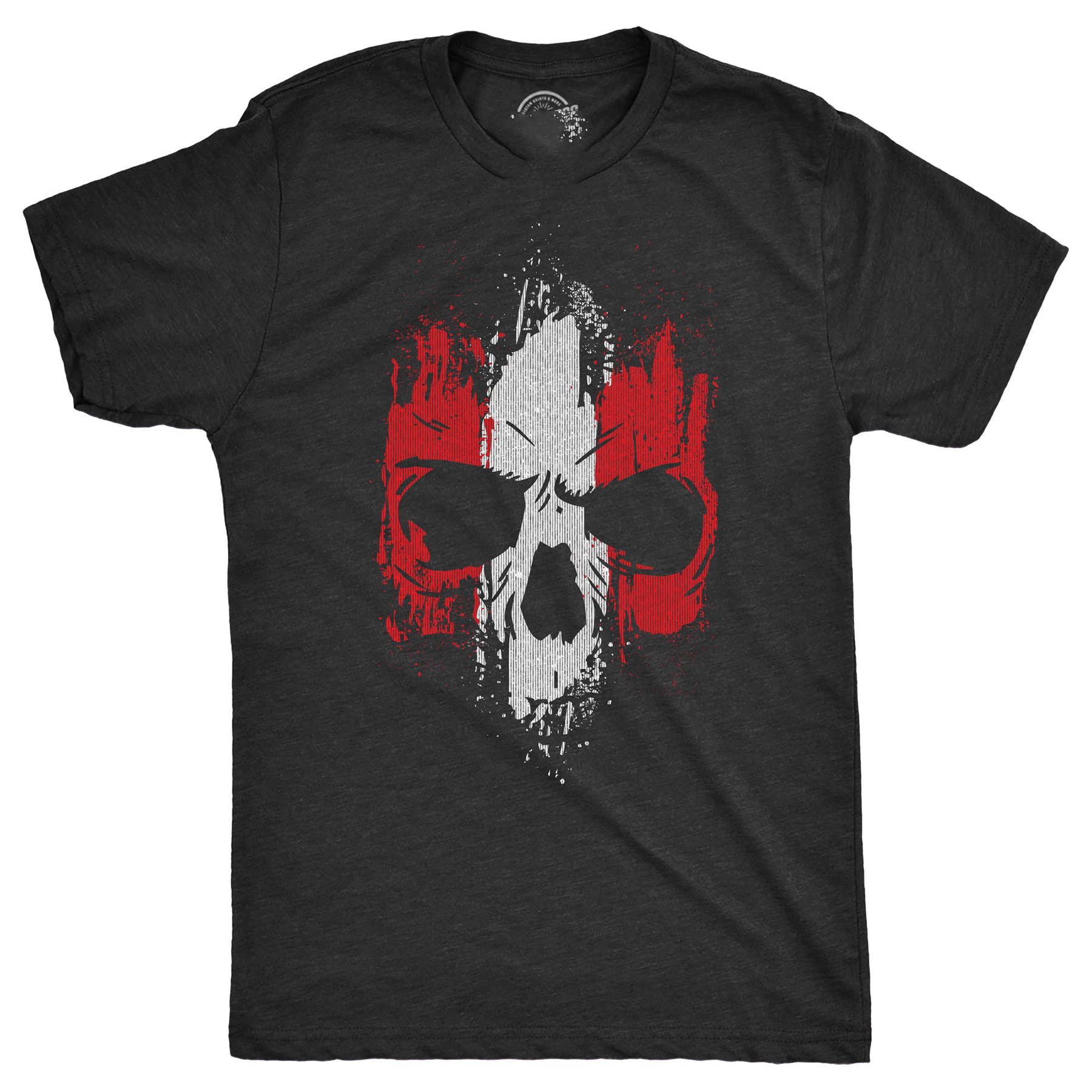 Grunge Striped Skull Men T-shirt