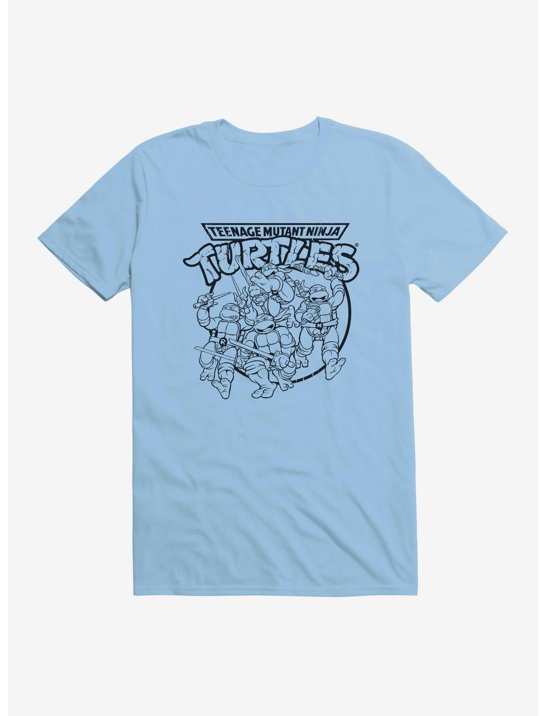 Teenage Mutant Ninja Turtles Group Fight Pose Outline