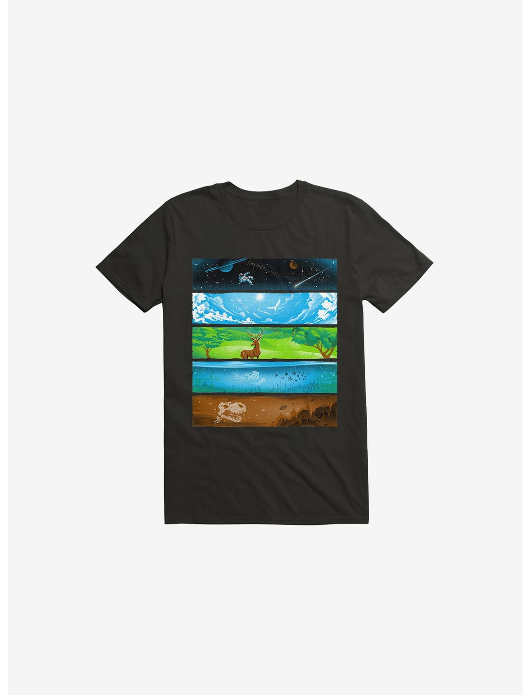 Across The Earth Black Unisex T-shirt