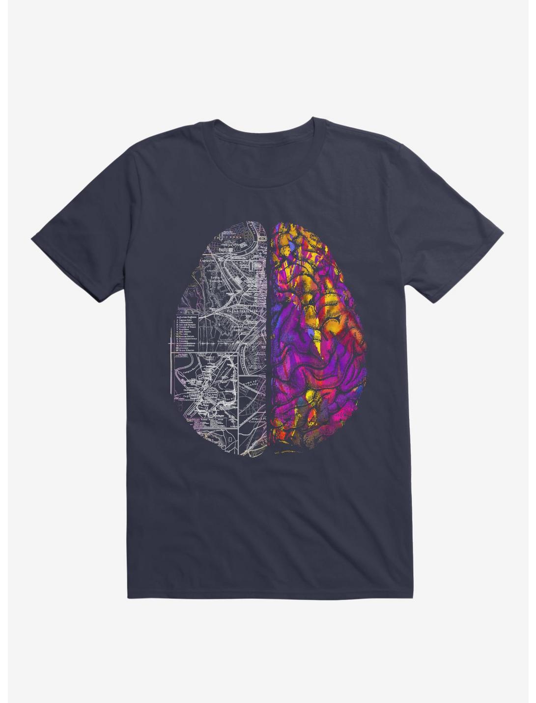 Ambiguity Brain Map Navy Blue Unisex T-shirt