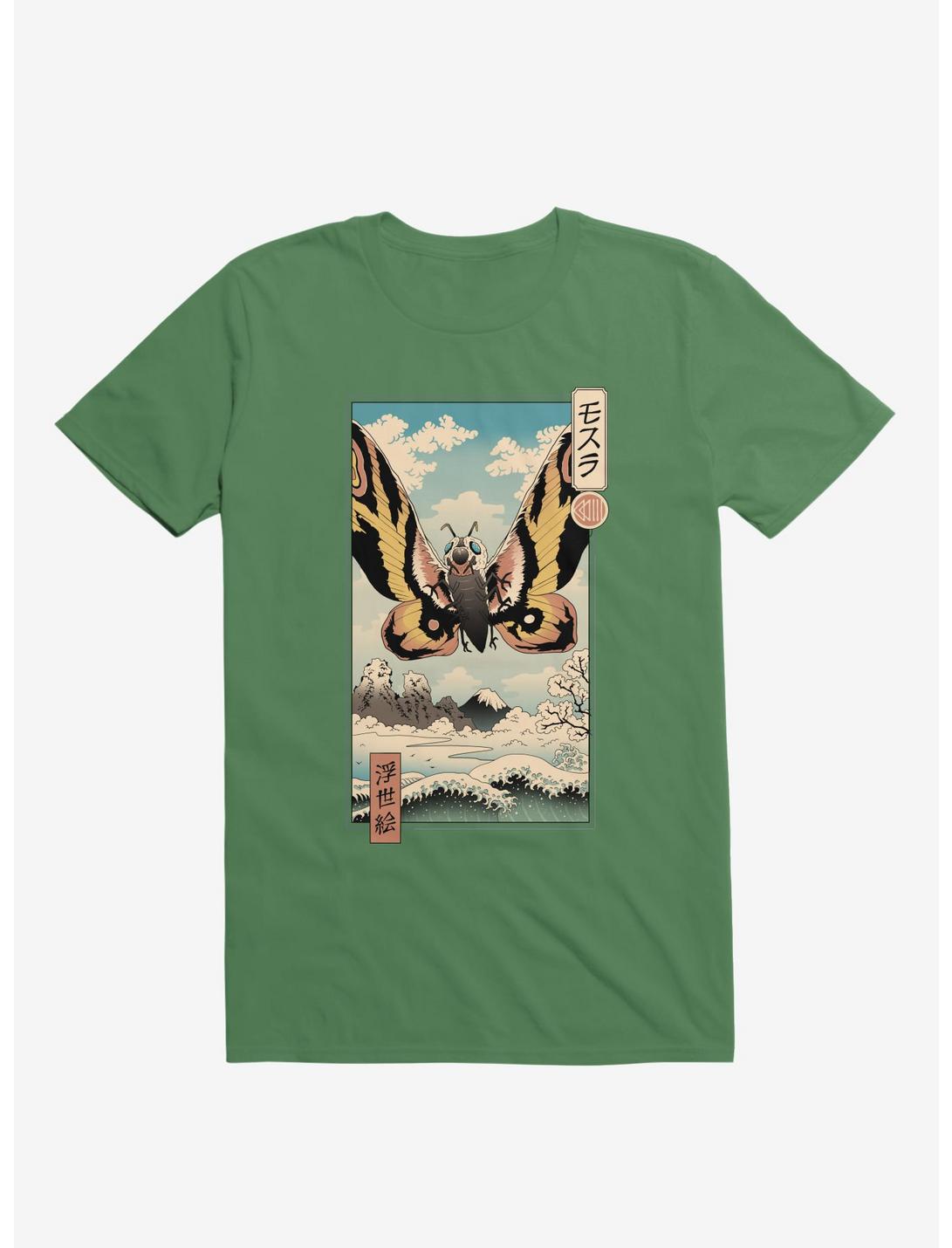 Ancient Moth Ukiyo-e Kelly Green Unisex T-shirt