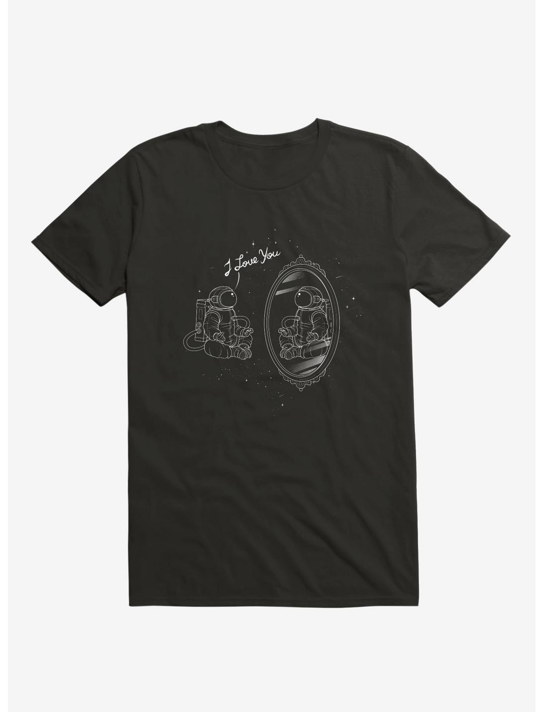 Astronaut I Love You Black Unisex T-shirt