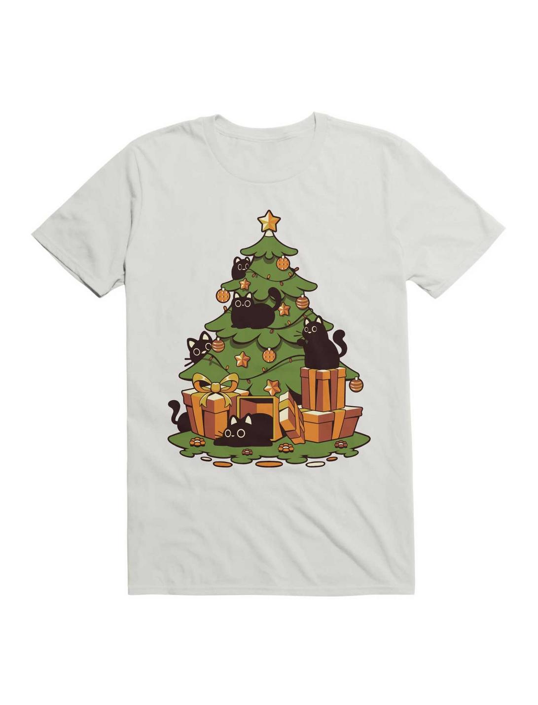 Black Cats On Christmas Tree Unisex T-shirt