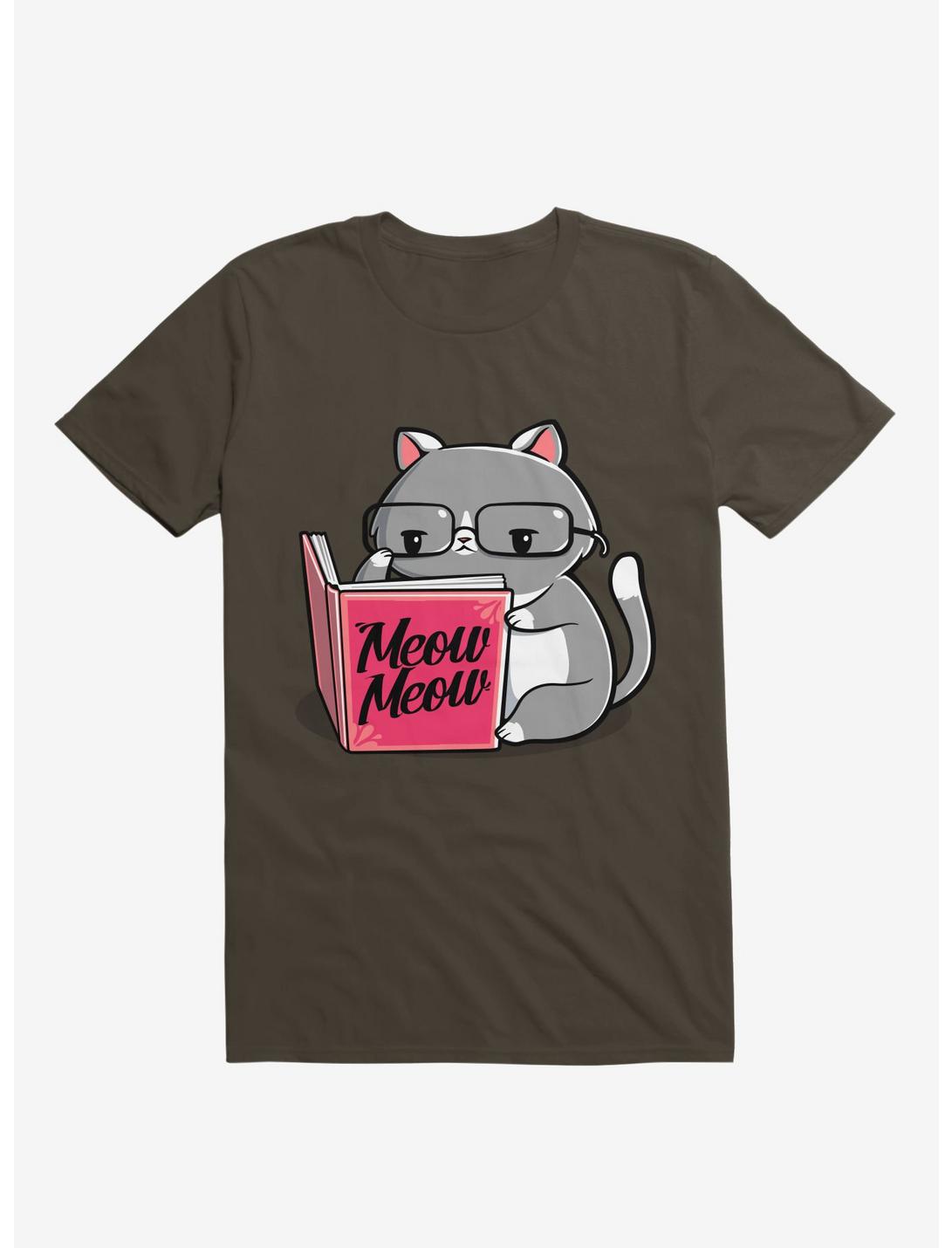 Books For Cats Meow Meow Book Brown Unisex T-shirt