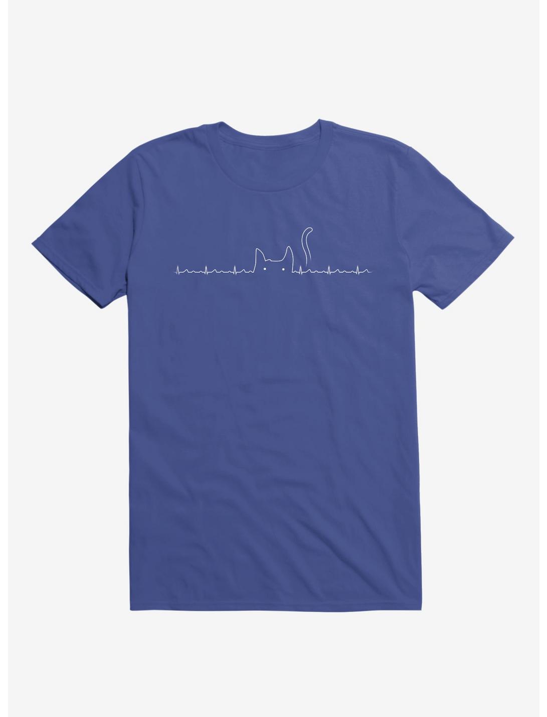 Cat Line Heartline Royal Blue Unisex T-shirt