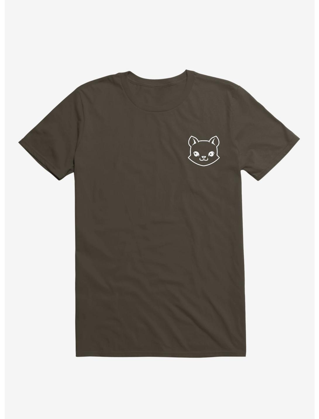 Cat Minimalist Pictogram Brown Unisex T-shirt
