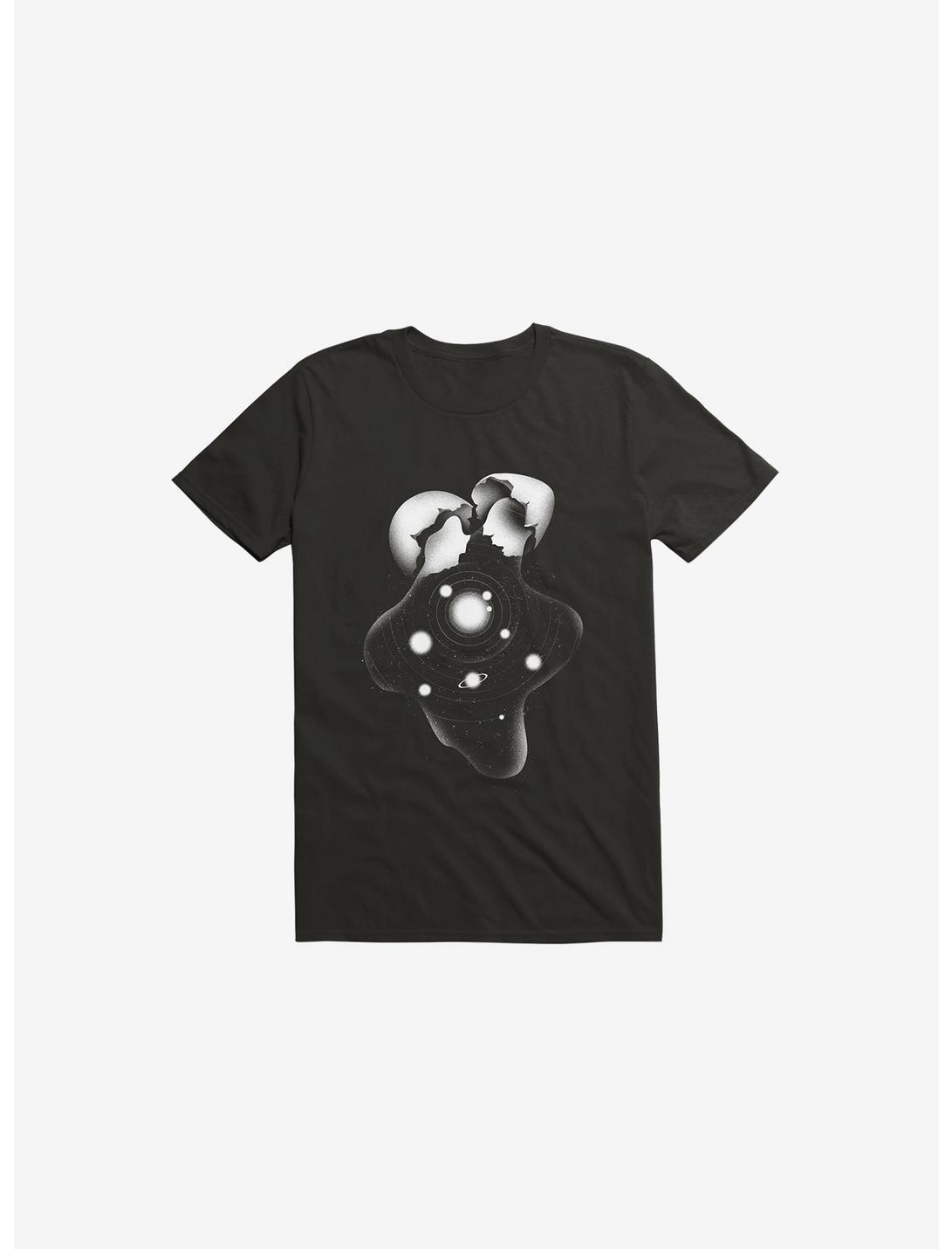 Cosmic Egg Shell Black Unisex T-shirt