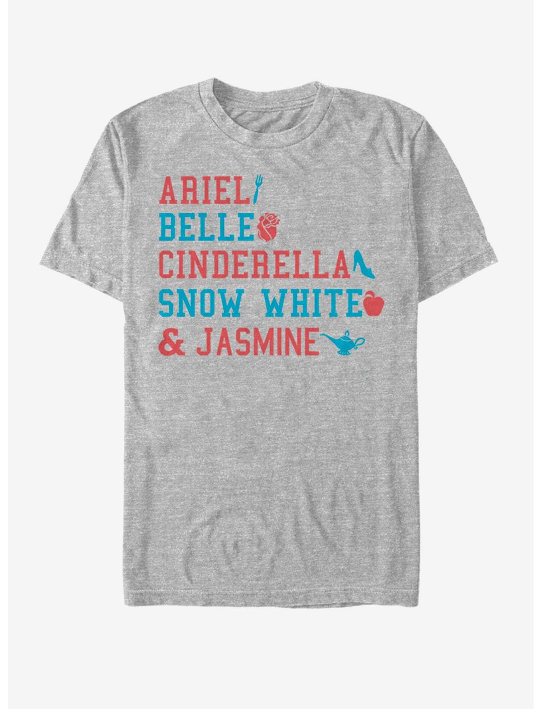 Disney Aladdin Americana Stacked Names Unisex T-shirt