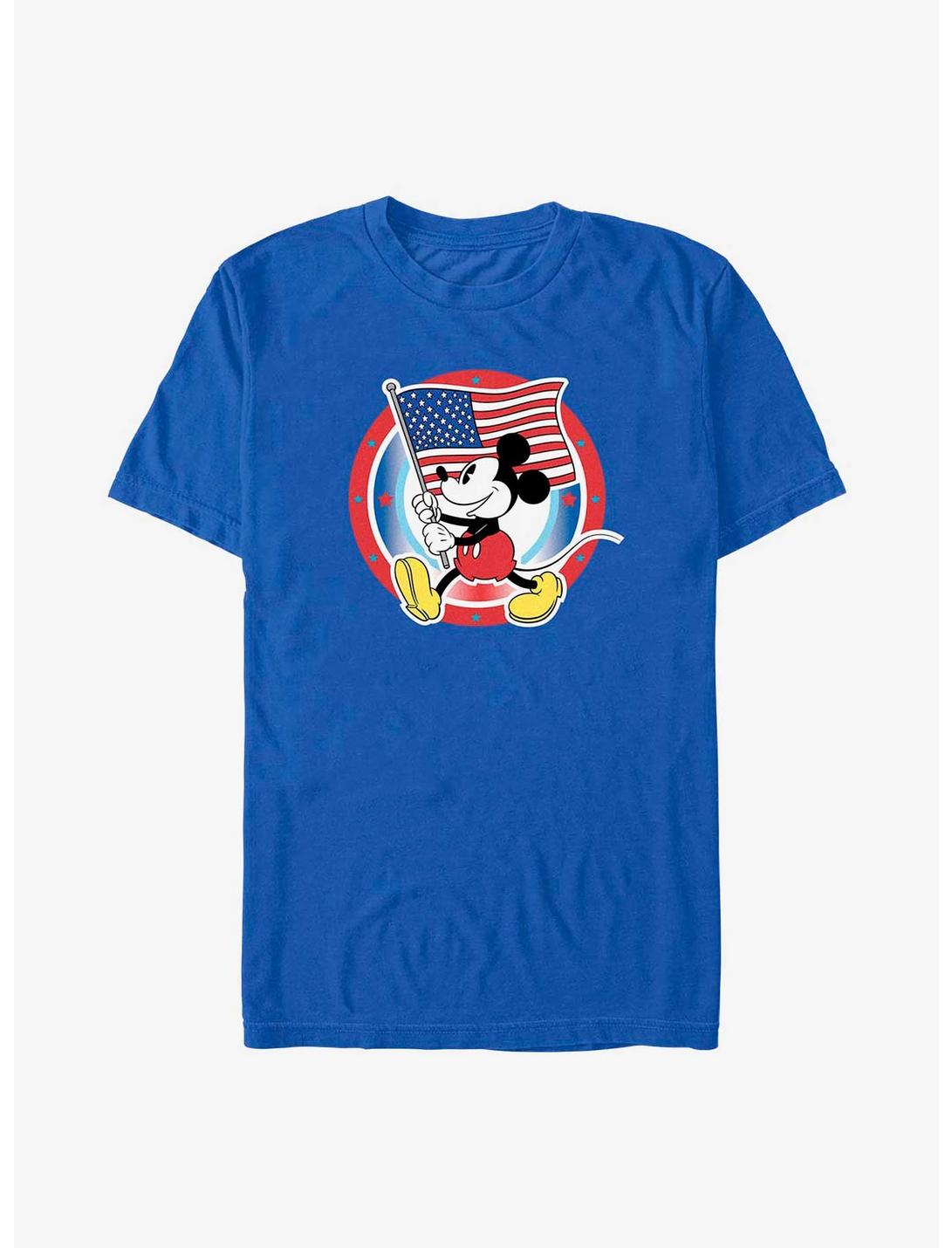 Disney Mickey Mouse American Flag Badge Unisex T-shirt