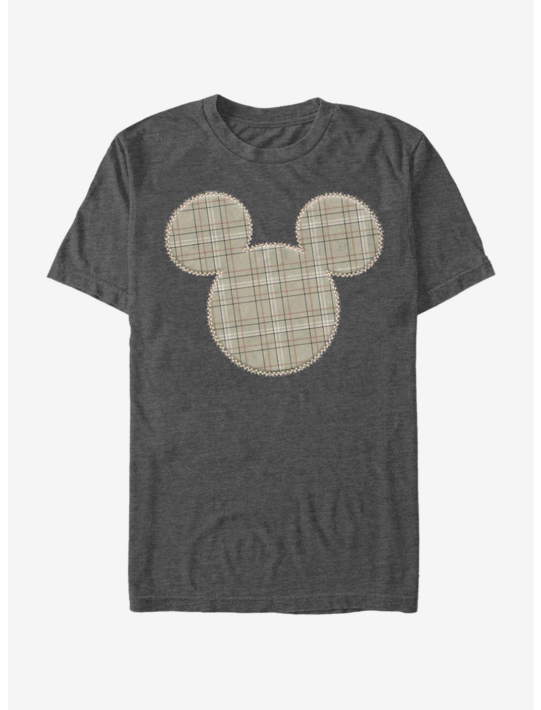 Disney Mickey Mouse Plaid Patch Mickey Unisex T-shirt