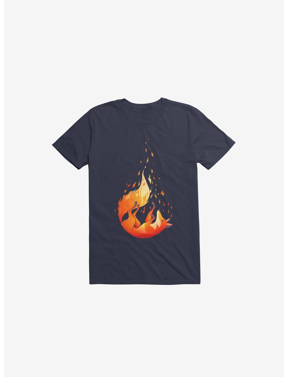 Falling Fox Navy Blue Unisex T-shirt