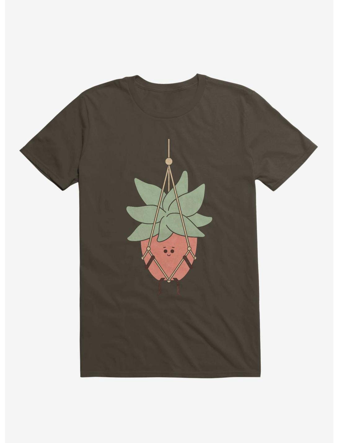 Hang In There House Plant Brown Unisex T-shirt