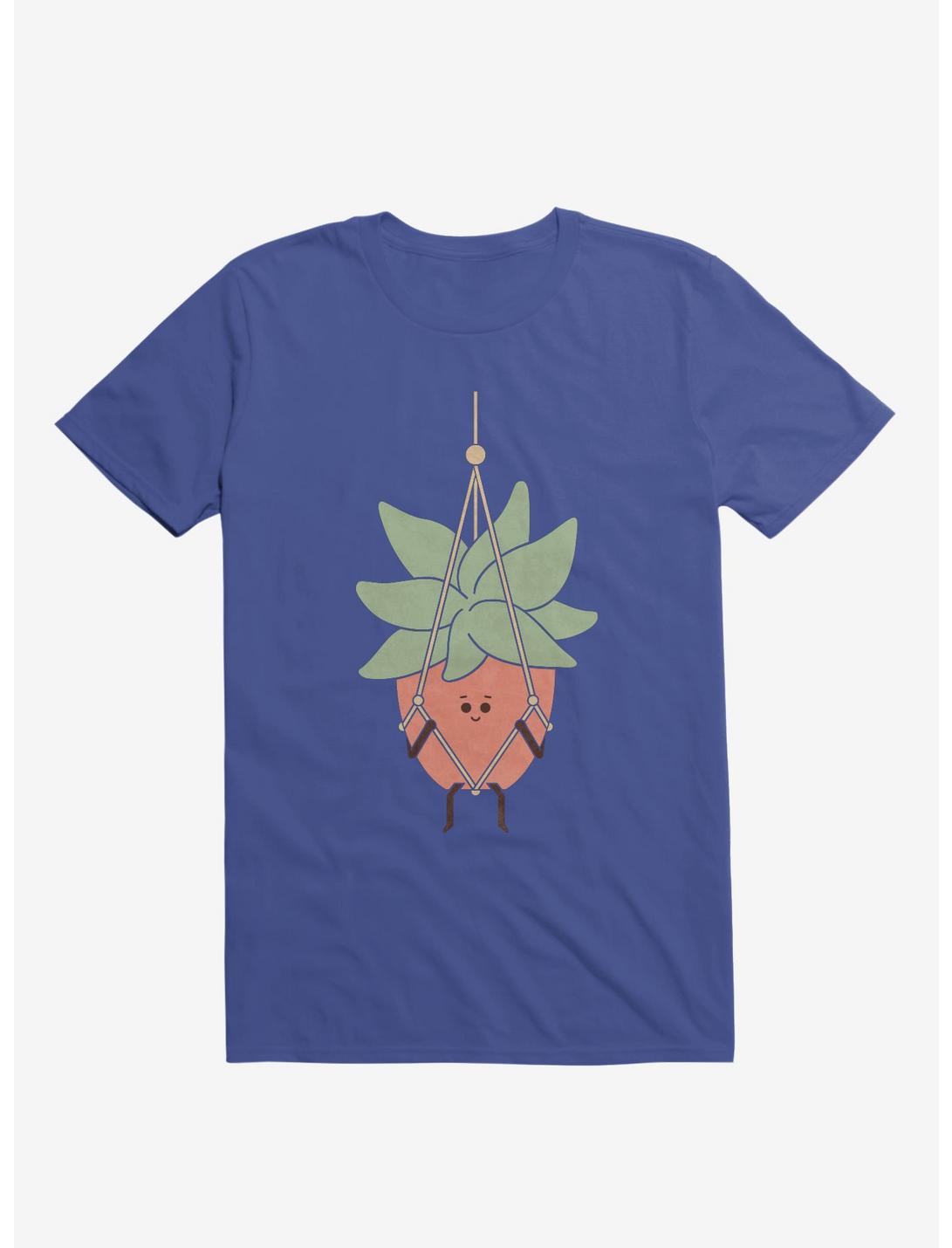 Hang In There House Plant Royal Blue Unisex T-shirt