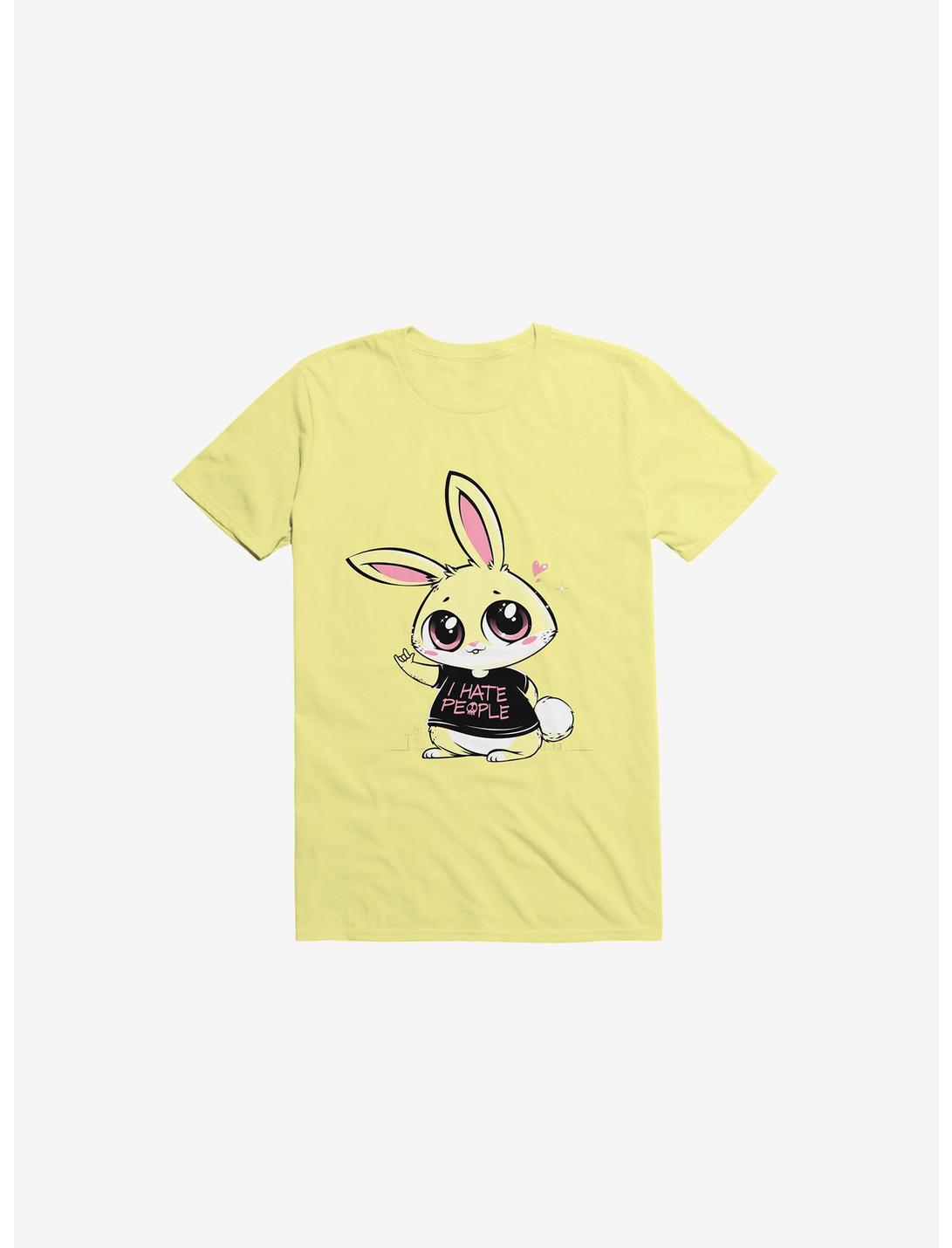I Hate People Bunny Corn Silk Yellow Unisex T-shirt