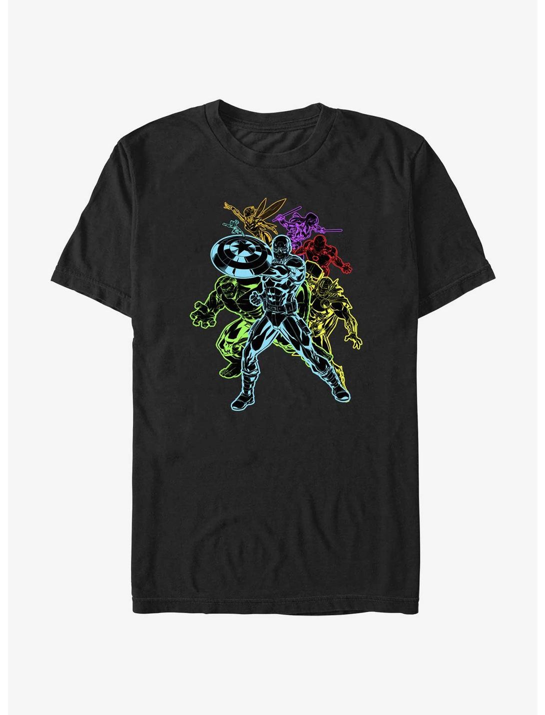 Marvel Avengers Neon Outlines Heroes Unisex T-shirt