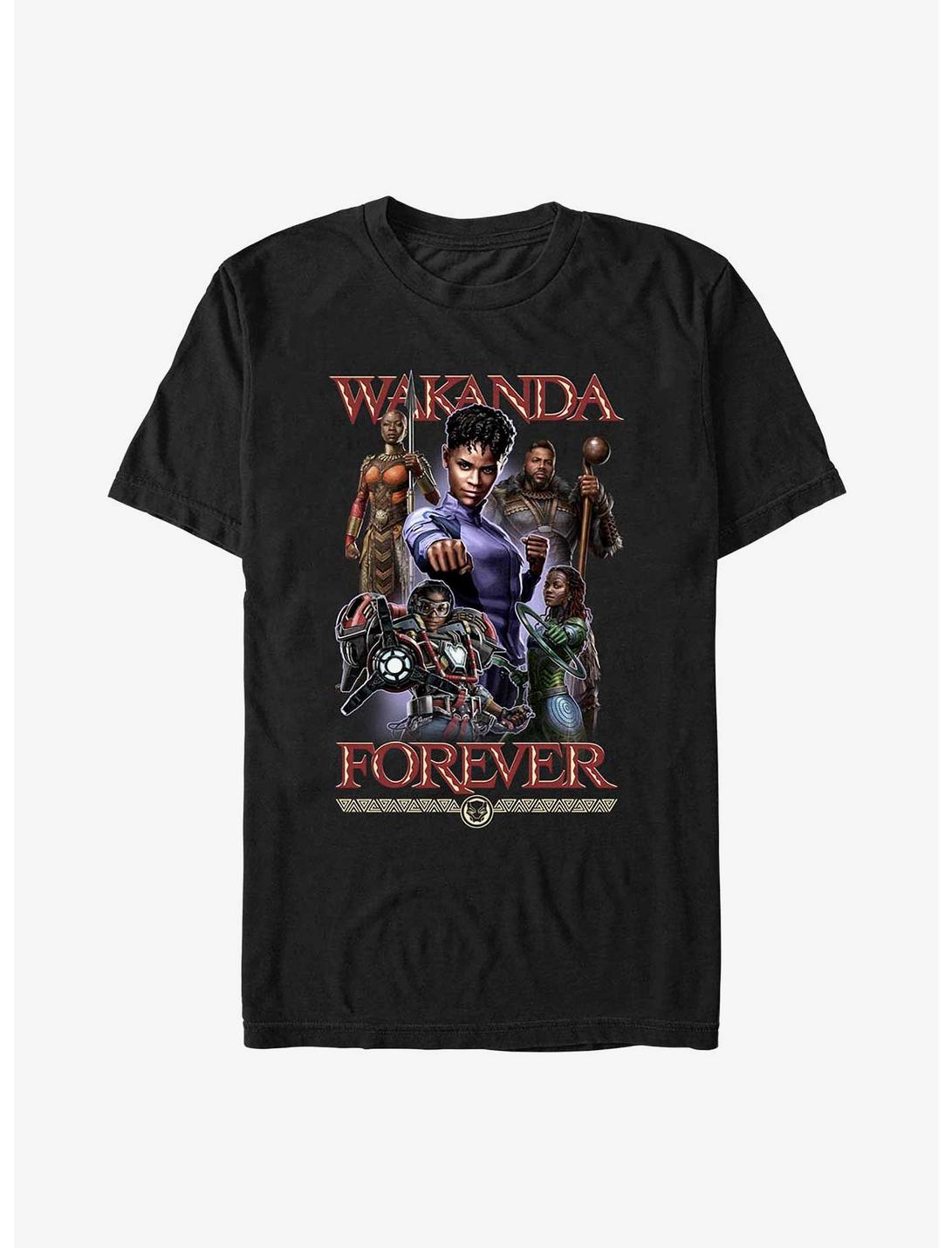Marvel Black Panther Wakanda Forever And Ever Team Poster Unisex T-shirt