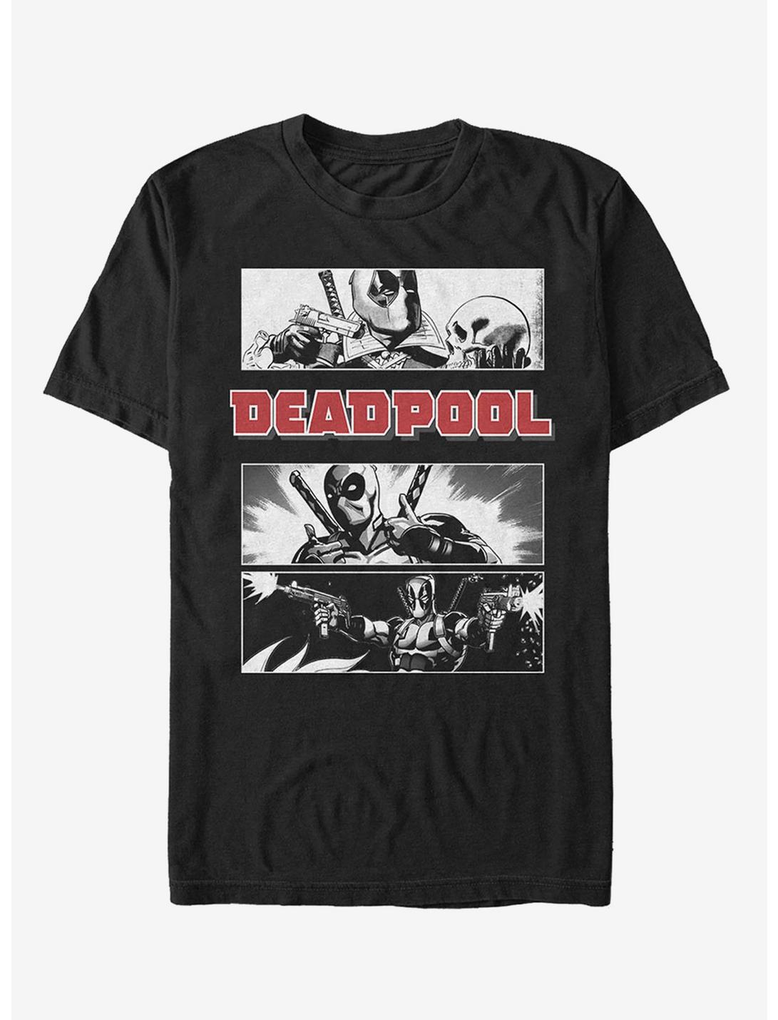 Marvel Deadpool Grayscale Comic Panels Unisex T-shirt
