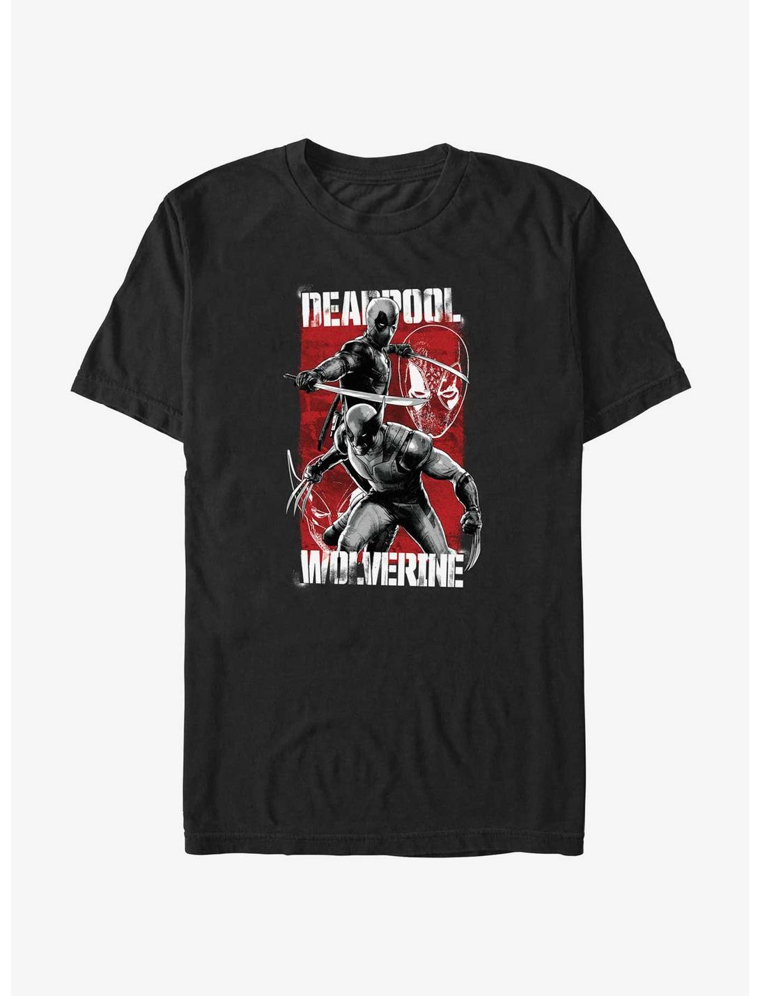 Marvel Deadpool Wolverine Red Yellow Black Unisex T-shirt