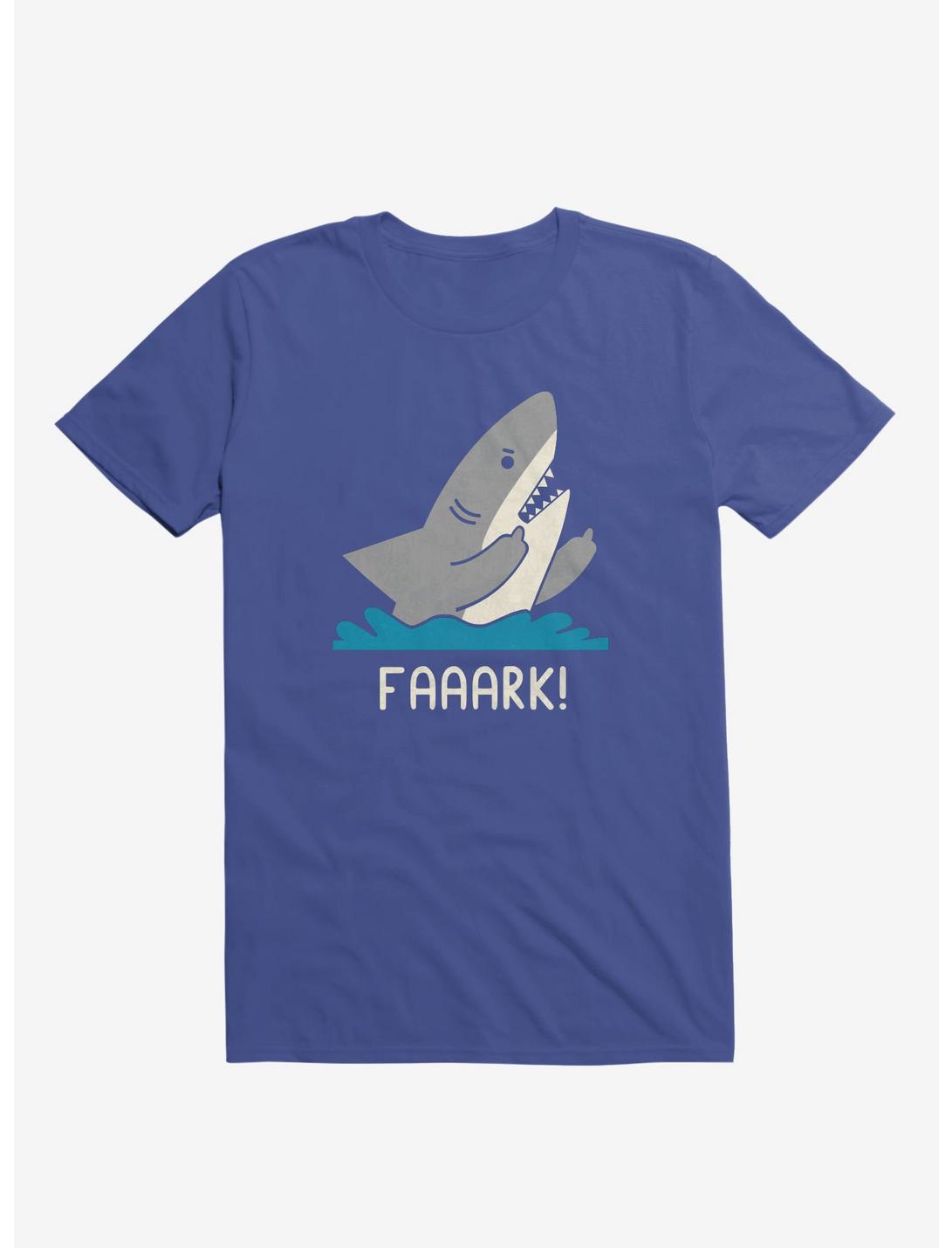 Moody Shark Faaark Royal Blue Unisex T-shirt