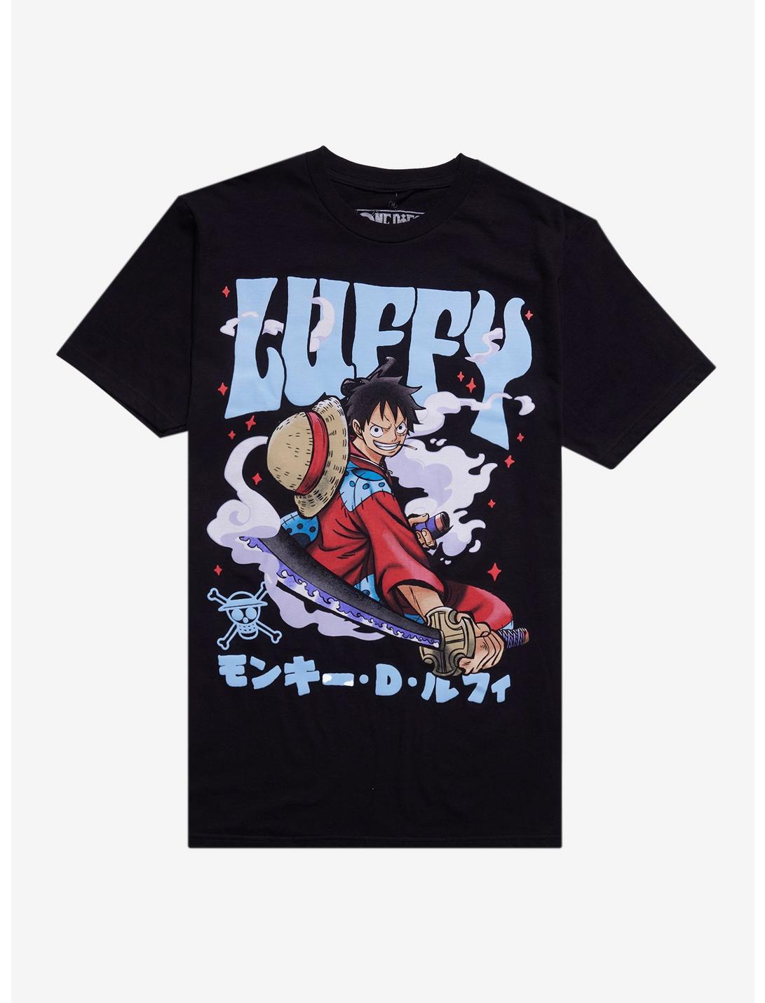 One Piece Luffy Samurai Sword Puff Print Unisex T-shirt