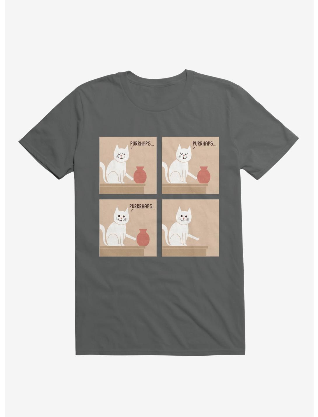 Purrhaps Mischievous Cat Charcoal Grey Unisex T-shirt