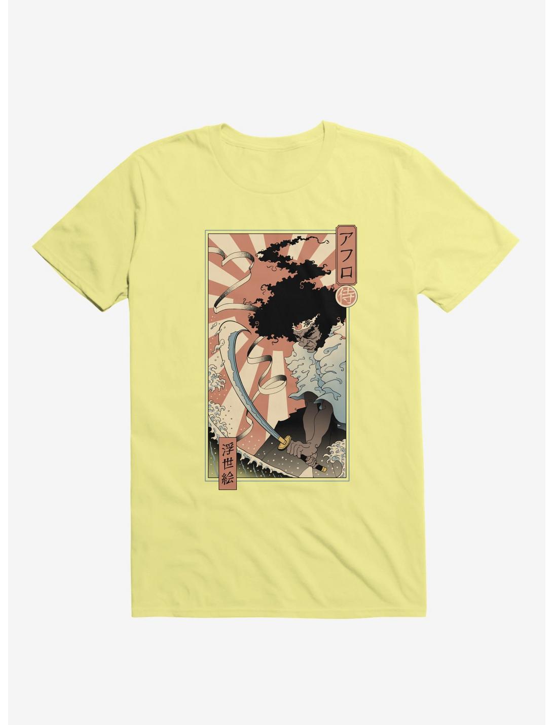 Samurai Sword Ocean Ukiyo-e Corn Silk Yellow Unisex T-shirt