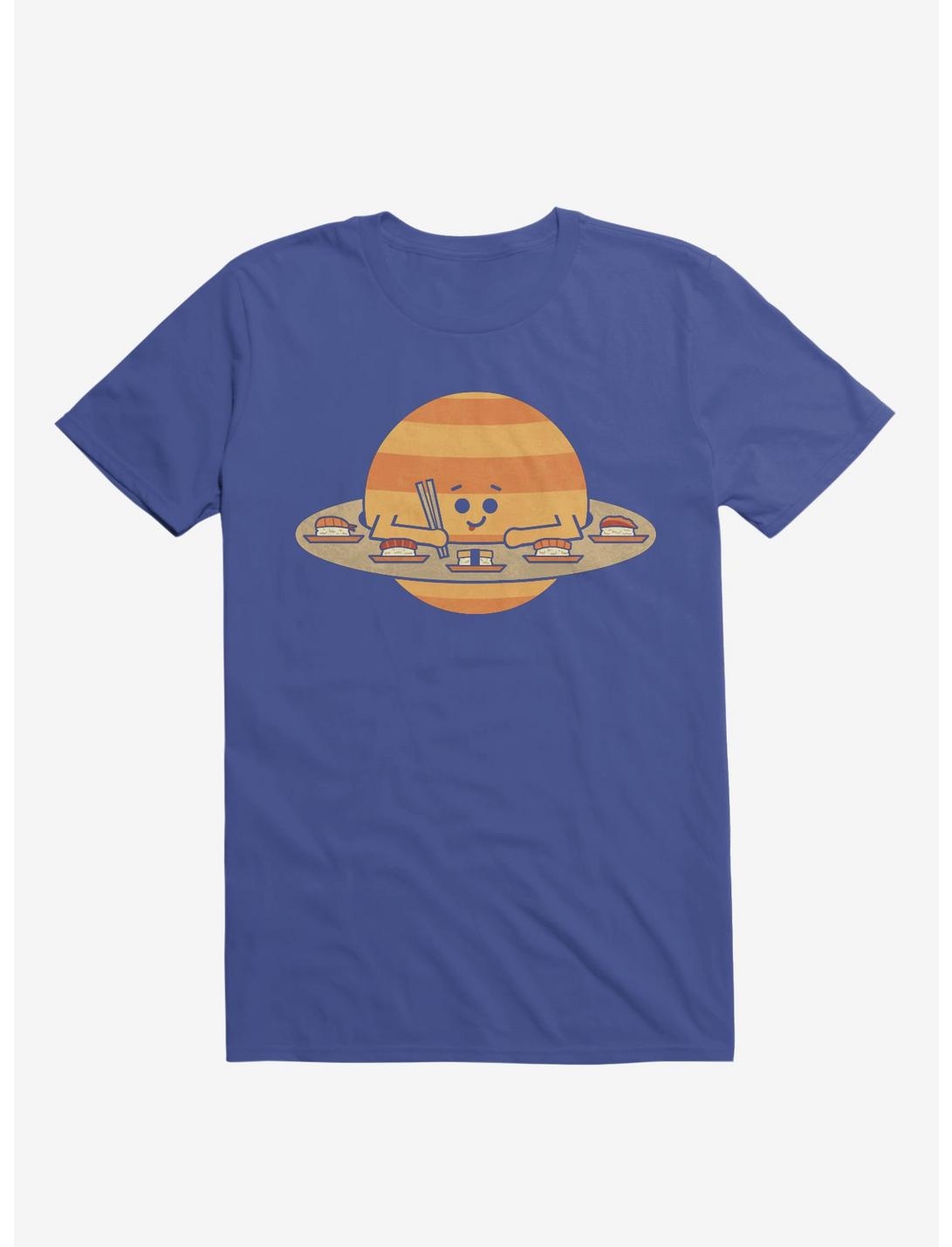 Saturn Eating Sushi Royal Blue Unisex T-shirt