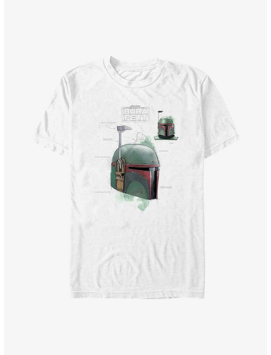 Star Wars The Book Of Boba Fett Helmet Schematic Painted Unisex T-shirt