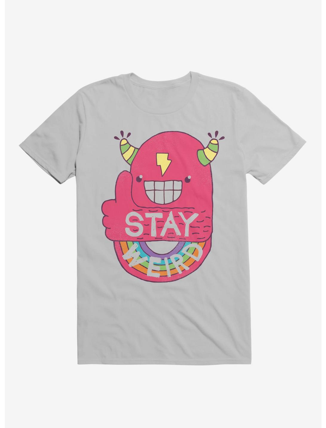 Stay Weird Rainbow Bolt Silver Unisex T-shirt