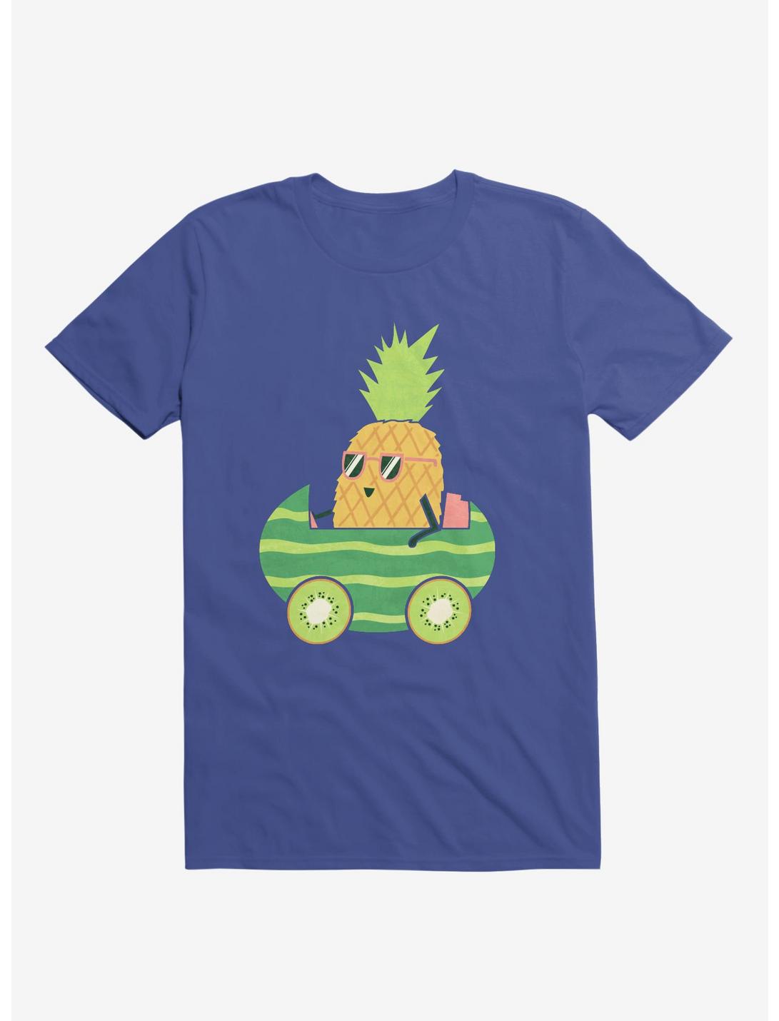 Summer Pineapple Driving Royal Blue Unisex T-shirt
