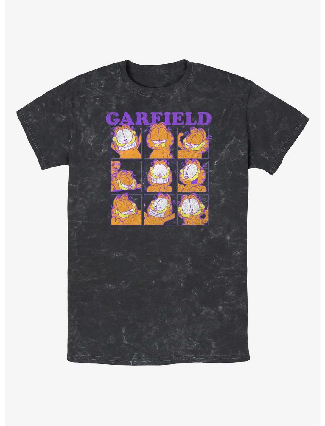 Garfield Facial Expressions Grid Mineral Wash Tees