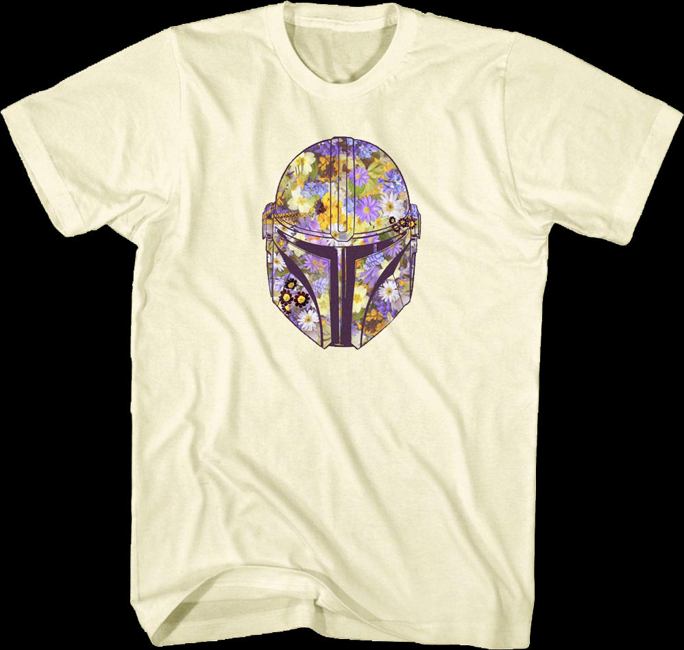 Floral Helmet Mandalorian Star Wars T-shirt