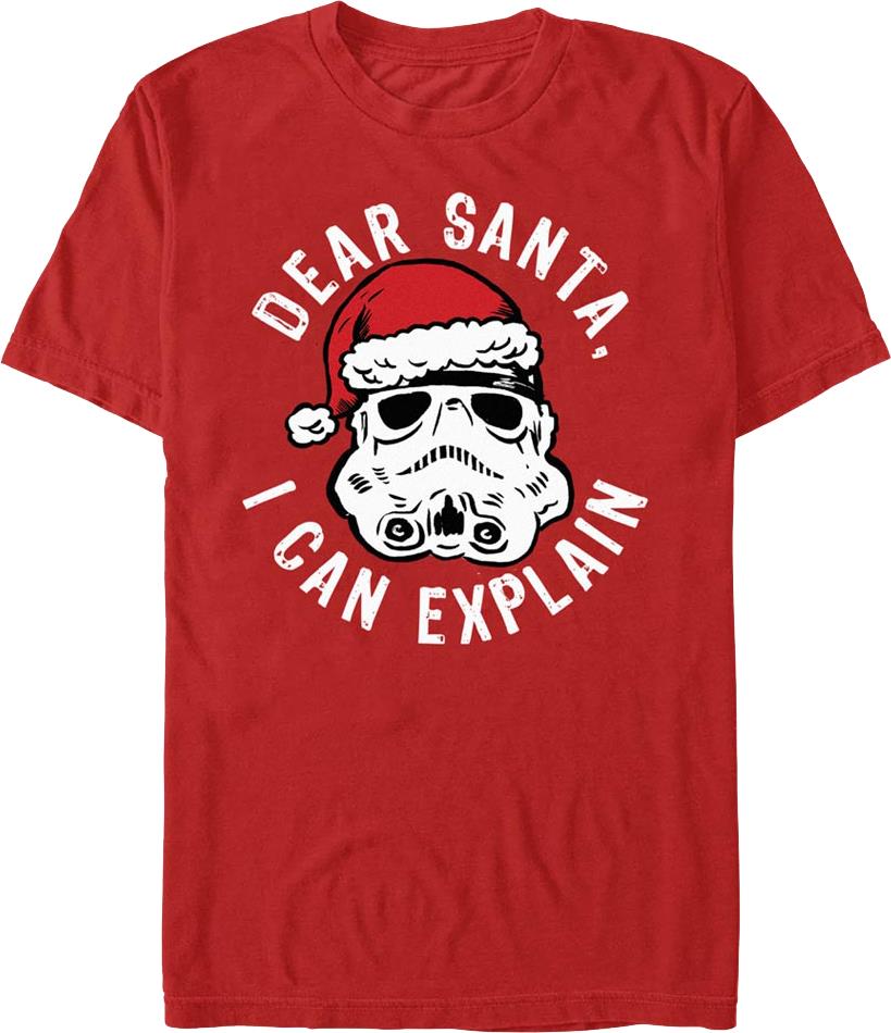 Stormtrooper Dear Santa I Can Explain Star Wars T-shirt