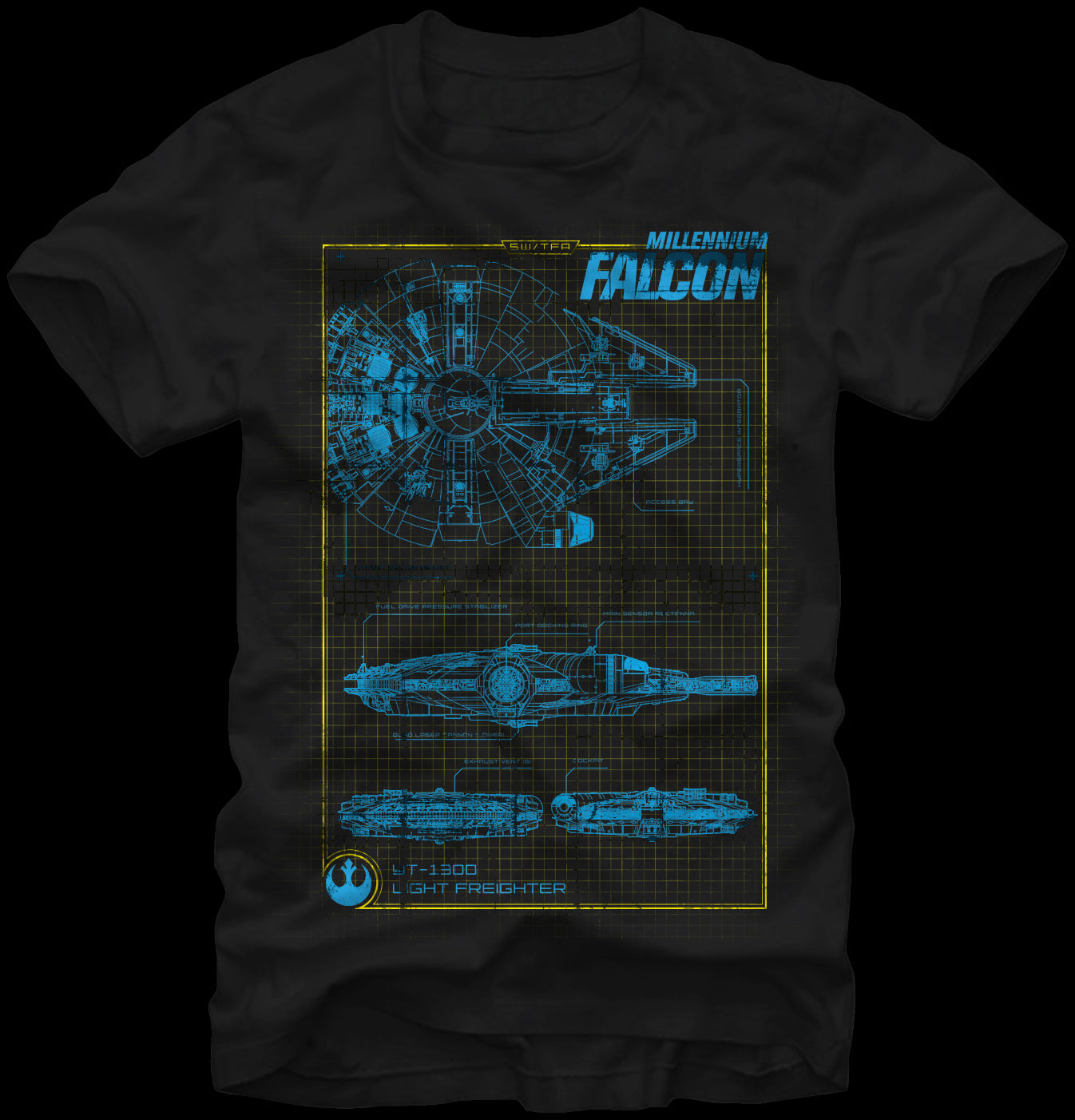 Schematic Millennium Falcon Star Wars T-shirt