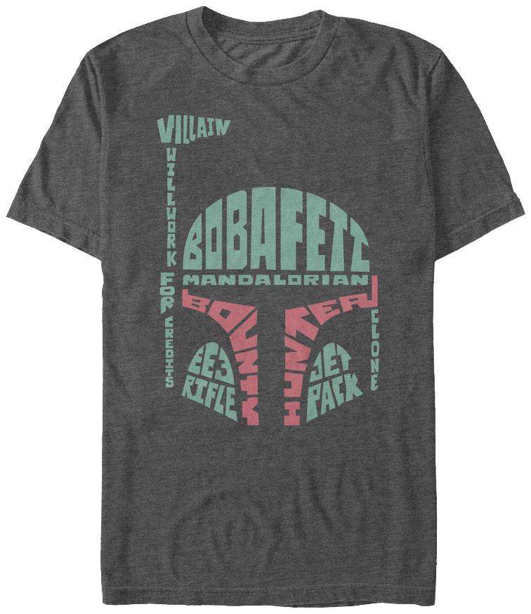 Boba Fett Descriptive Helmet Star Wars T-shirt