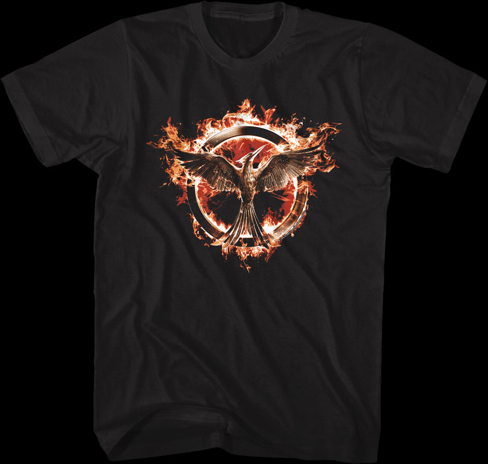 Flaming Mockingjay Hunger Games T-shirt