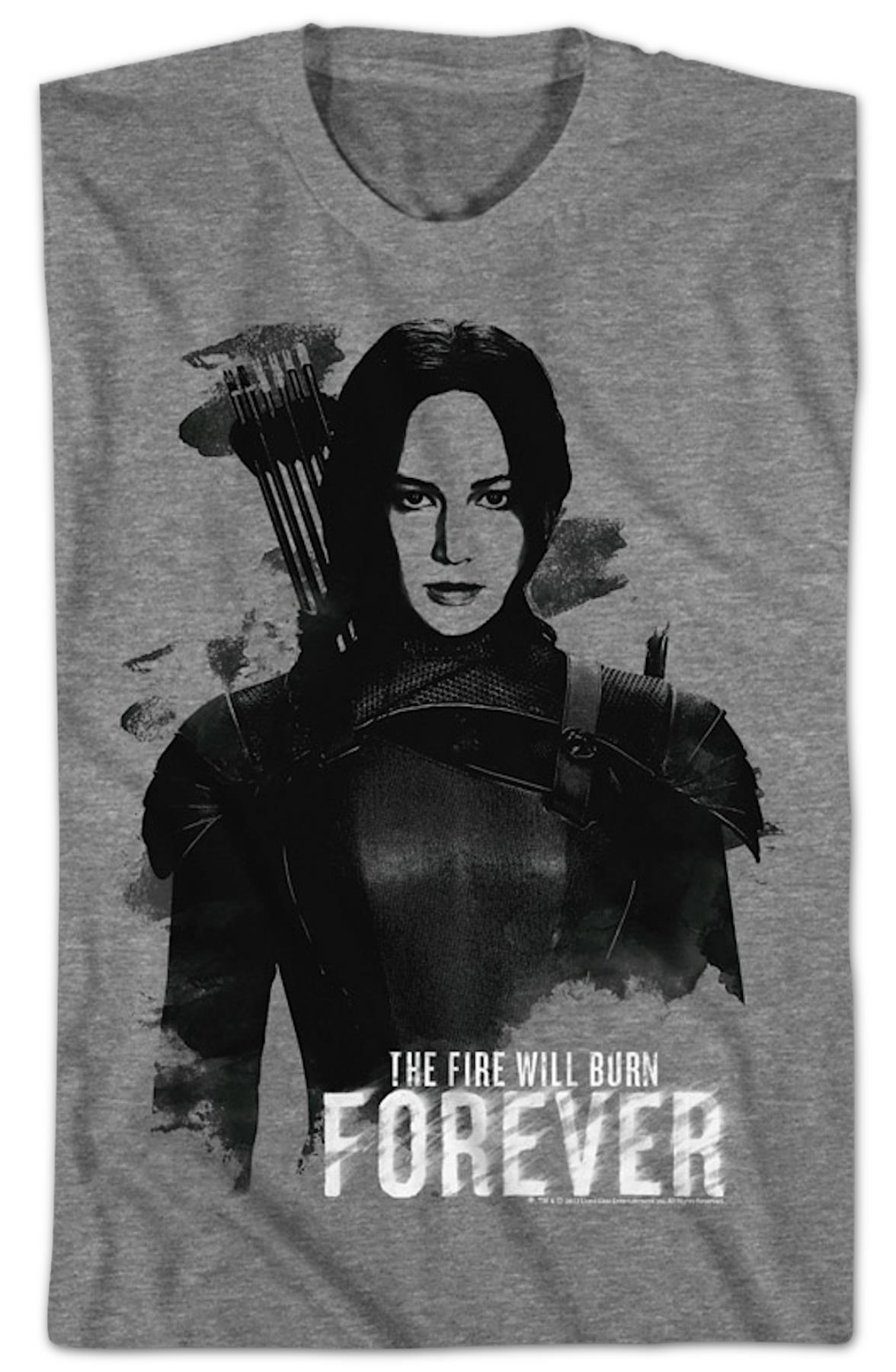 Katniss The Fire Will Burn Forever Hunger Games T-shirt
