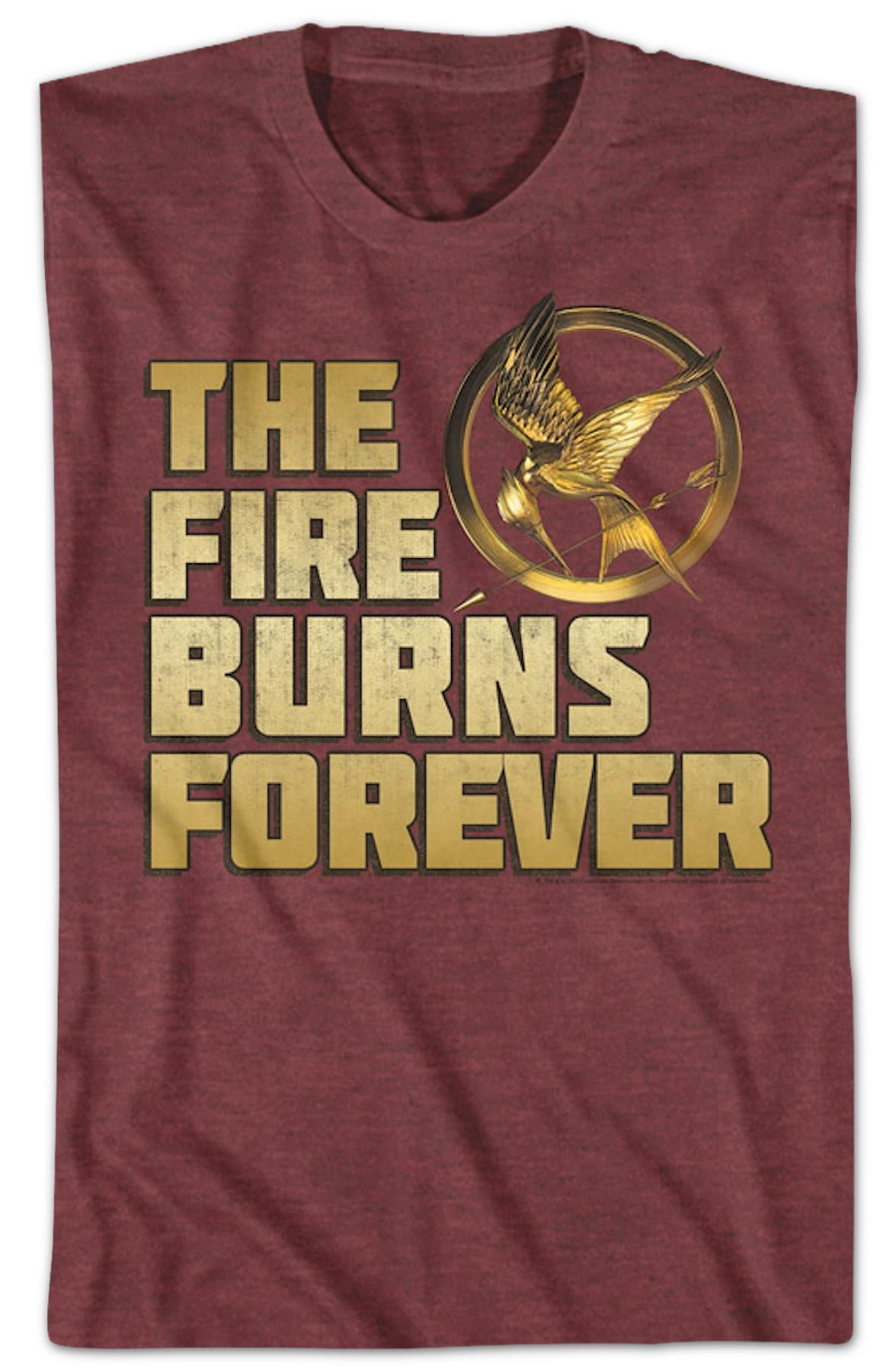 Mockingjay Fire Burns Forever Hunger Games T-shirt